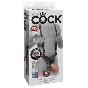 King Cock Hollow Strap-On Suspender System Schwarz 25 cm