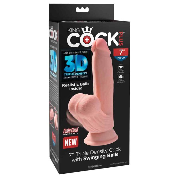 King Cock 7 Triple Density Cock with Swinging Balls