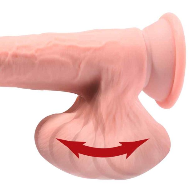 King Cock Triple Density Cock with Swinging Balls Dildo Beige 18 cm