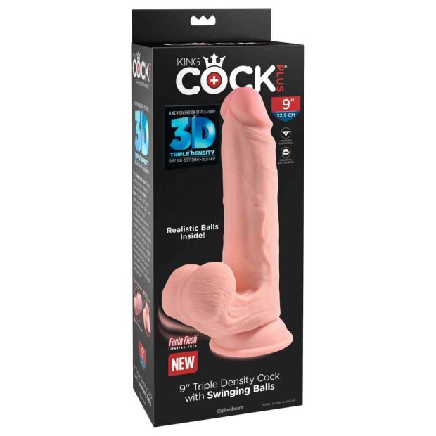 King Cock 9 Triple Density Cock with Swinging Balls