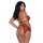 Fishnet & Lace 4-Pc Set Rot Queen Size