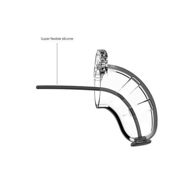 Model 15 - Chastity - 3.5" - Cage with Silicone Urethal Sounding