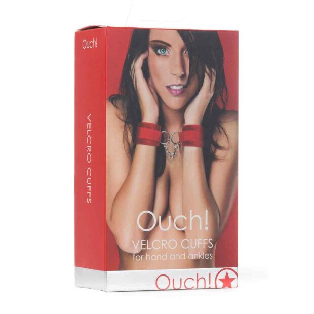 Ouch! - Velcro Handschellen - rot - Bondage Toys - Fetish