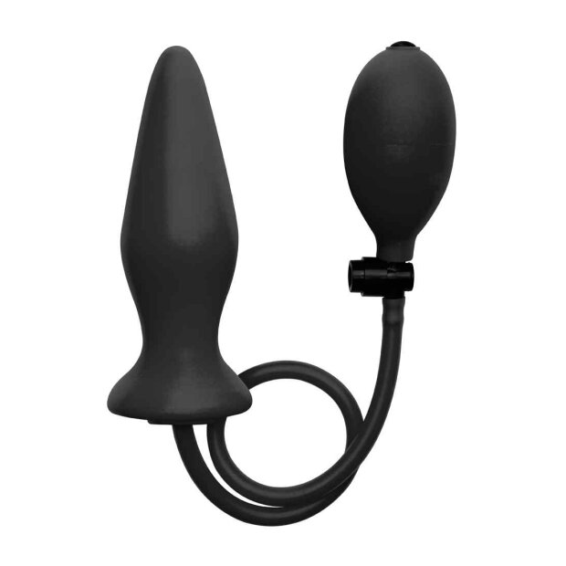 Shots - Ouch! Silicone Plug Black Aufblasbar Schwarz