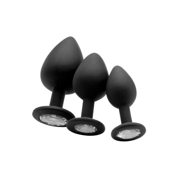 Extra Large Diamond Butt Plug - Black