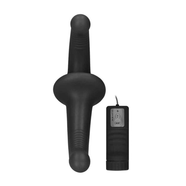 Shots - Ouch! Vibrating Silicone Strapless Strapon Vibrator Schwarz 12 cm