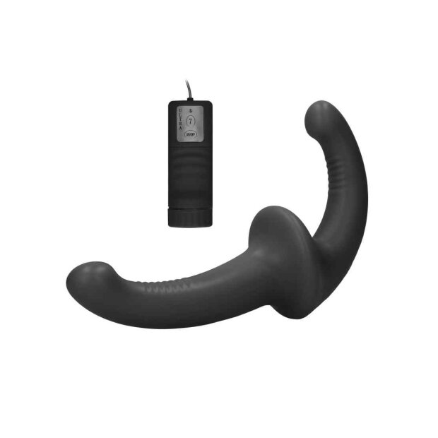 Shots - Ouch! Vibrating Silicone Strapless Strapon Vibrator Schwarz 12 cm