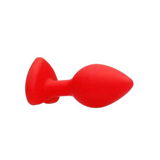 Shots - Ouch! Diamond Heart Butt Plug Regular Analplug Rot ⌀ 2,8 cm