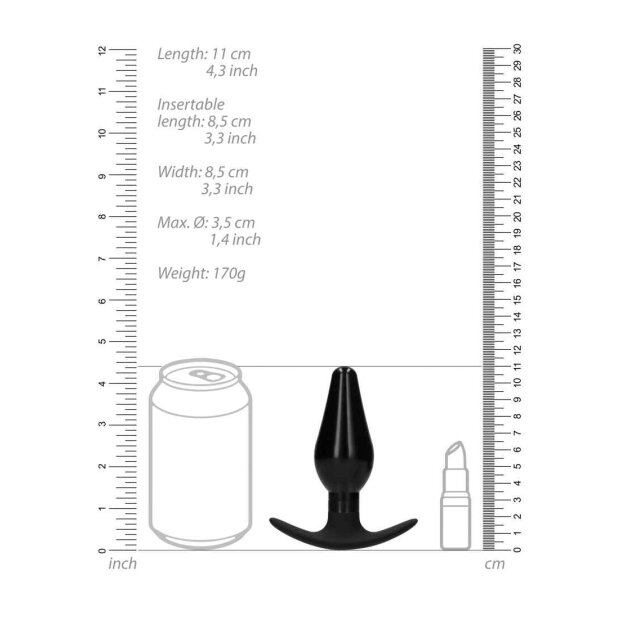 Shots - Ouch! Interchangeable Butt Plug Set Rounded Large Analplug Schwarz 3 Teilig