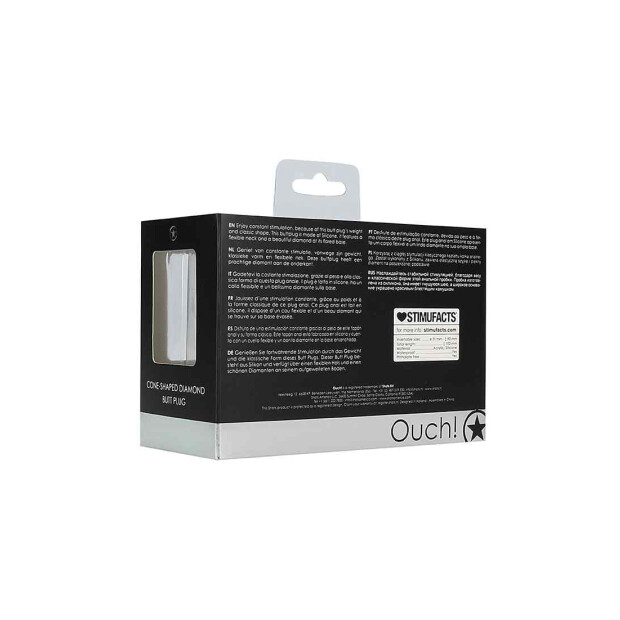 Shots - Ouch! Cone-Shaped Diamond Butt Plug Analplug Schwarz ⌀ 2,9 cm