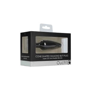 Cone-Shaped Diamond Butt Plug - Black