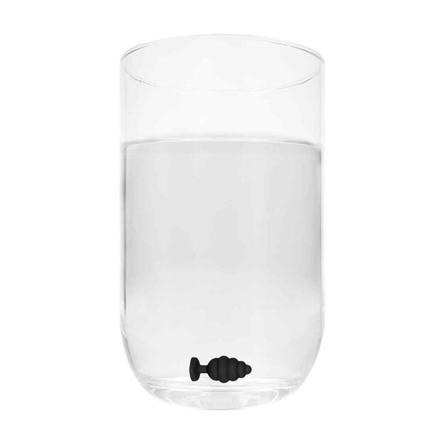 Shots - Ouch! Regular Ribbed Diamond Heart Plug Analplug Schwarz ⌀ 2,7 cm