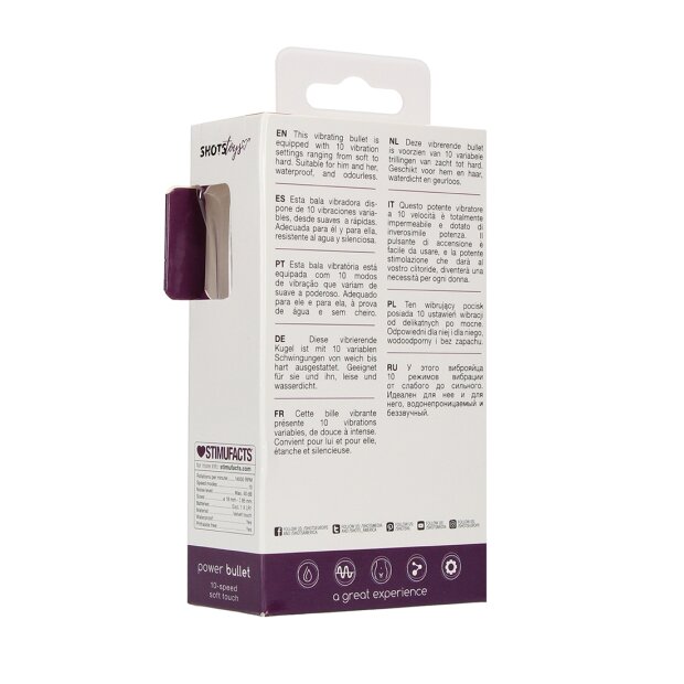 Shots Mini Clitoral Power Bullet Vibrator Lila 8,5 cm ø 1,8 cm