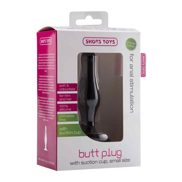 Shots Butt Plug with Suction Cup Small Black Analplug Schwarz ⌀ 4,9 cm