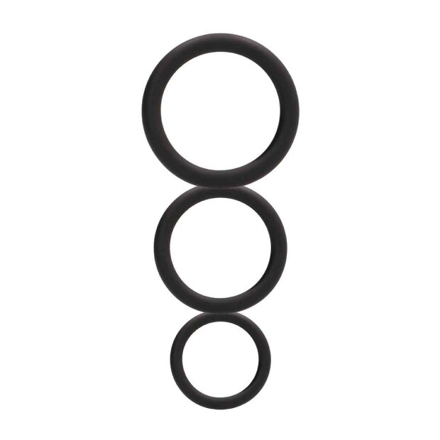 Round Cock Ring Set Black