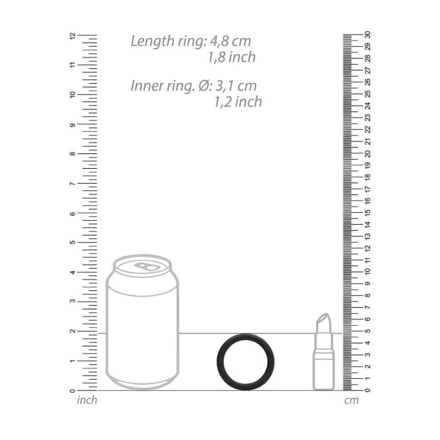 Round Cock Ring Set Black