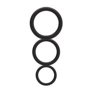 Shots Round Cock Penisring Set Schwarz