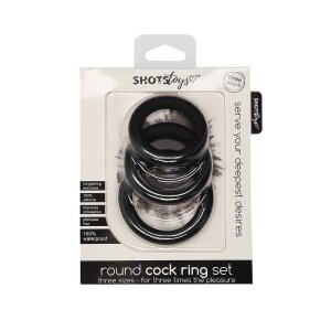 Round Cock Ring Set Black