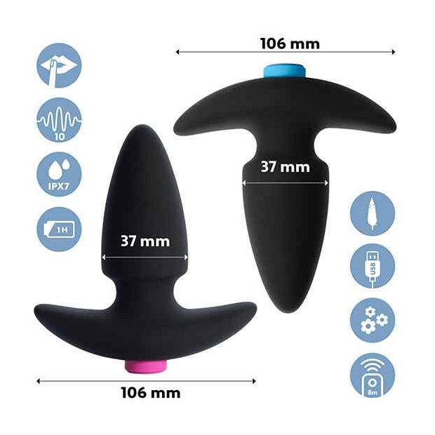 FeelzToys FunkyButts Analplugs Schwarz 2 Teilig