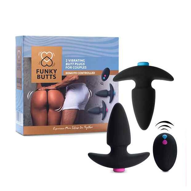 FeelzToys FunkyButts Analplugs Schwarz 2 Teilig