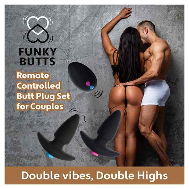 FeelzToys FunkyButts Analplugs Schwarz 2 Teilig