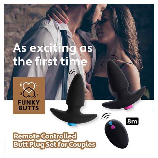 FeelzToys FunkyButts Analplugs Schwarz 2 Teilig