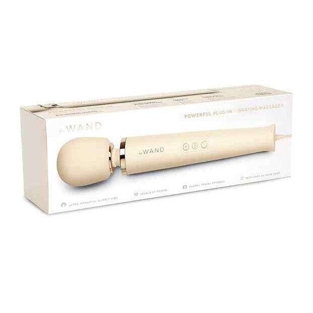 Le Wand Powerful Plug-In Wand Massager Beige 34 cm ⌀ 6,2 cm