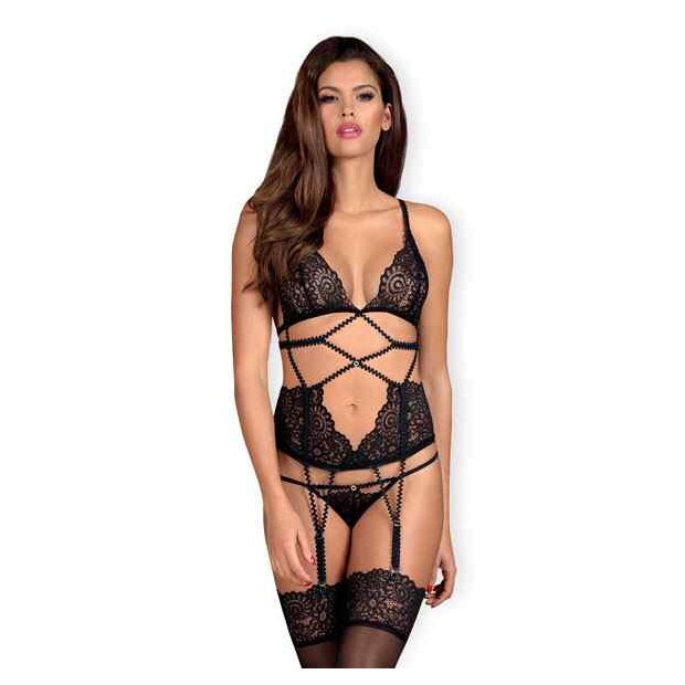 Obsessive Mixty Corset & Thong Black L/XL