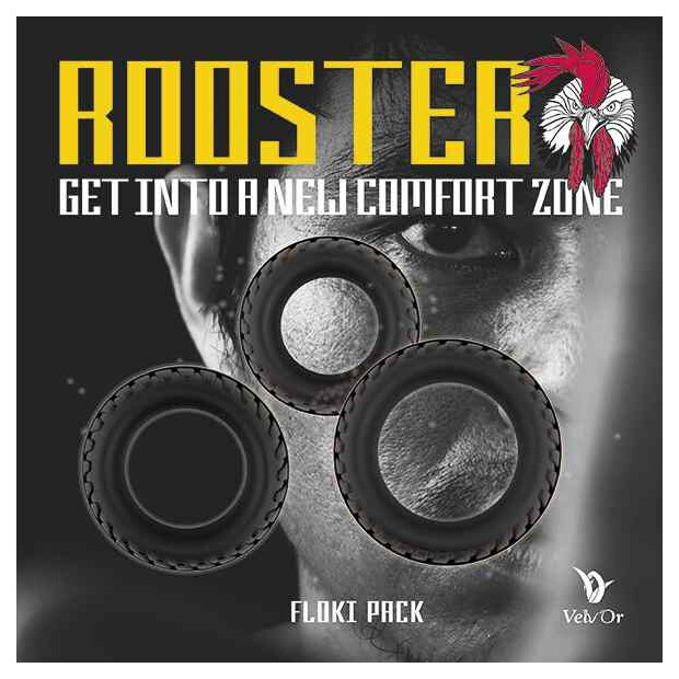 VelvOr Rooster Floki Pack Set of Sturdy Looking Cock Rings