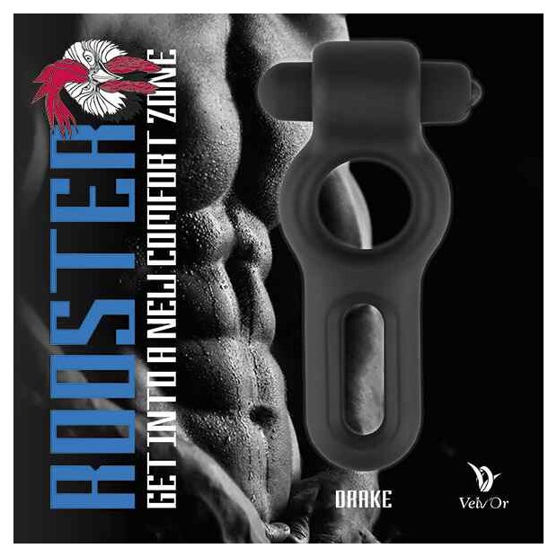 VelvOr Rooster Drake Double Ring Design Vibrationsring Schwarz ⌀ 2,5 cm