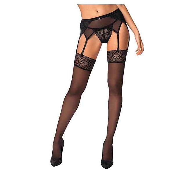 Obsessive Shibu Strapsenstrümpfe schwarz S/M