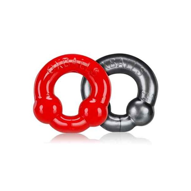 Oxballs ULTRABALLS Cockring 2er-Pack Penisring Rot Schwarz