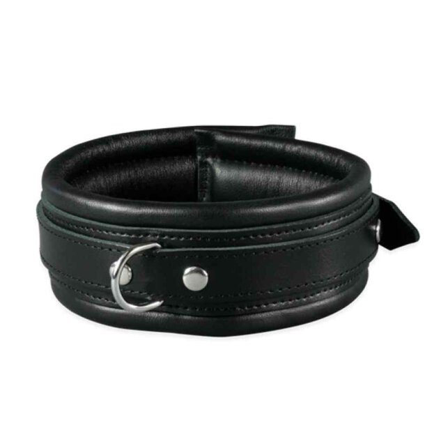 Leather Collar 5 cm Black
