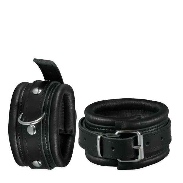 Leather Anklecuffs Black 5 cm