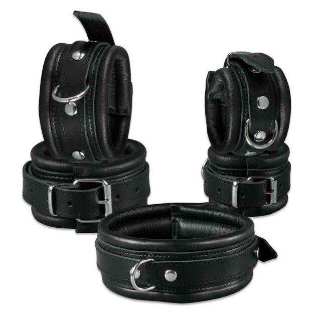 Leather Anklecuffs Black 5 cm