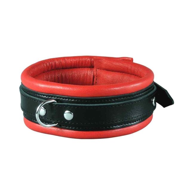 Leather Collar 5 cm Red