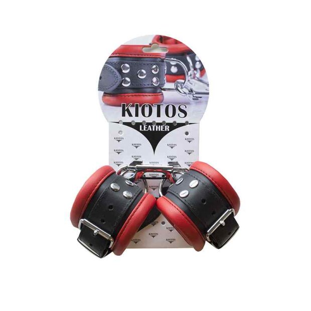 Leather Anklecuffs Red 6,5 cm