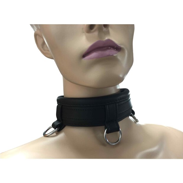 Triple O-Ring Leather Collar