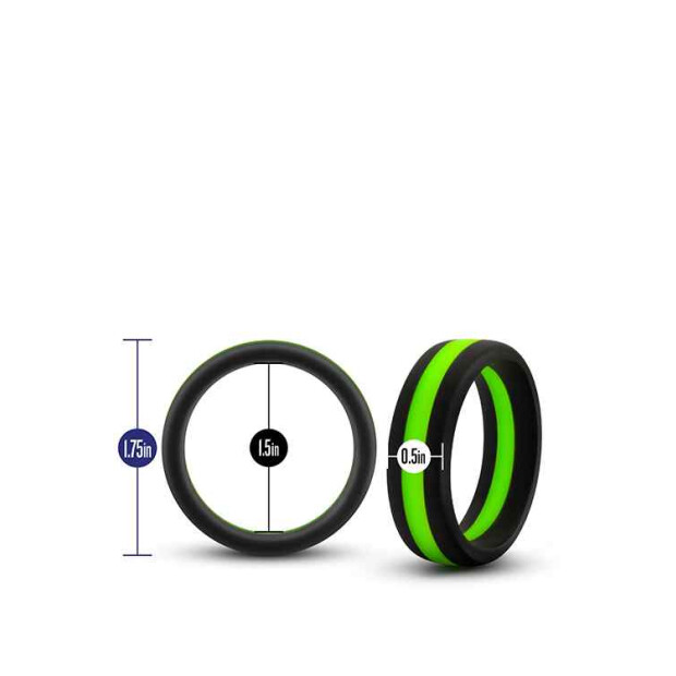 Blush Performance Silicone Go Pro Penisring Schwarz Grün ⌀ 3,8 cm