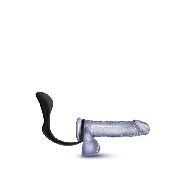 Anal Adventures Cock Ring Plug Black