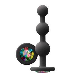 NS Novelties Glams Ripple Rainbow Gem Black Analplug...