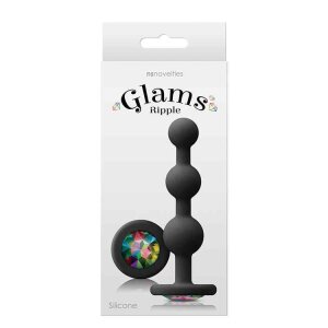 NS Novelties Glams Ripple Rainbow Gem Black Analplug...