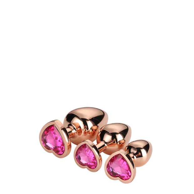 Gleaming Love Rose Gold Plug Set
