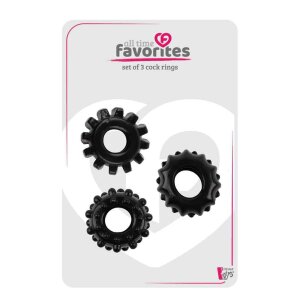 Dream Toys All Time Favorites Penisringe Schwarz 3 Teilig