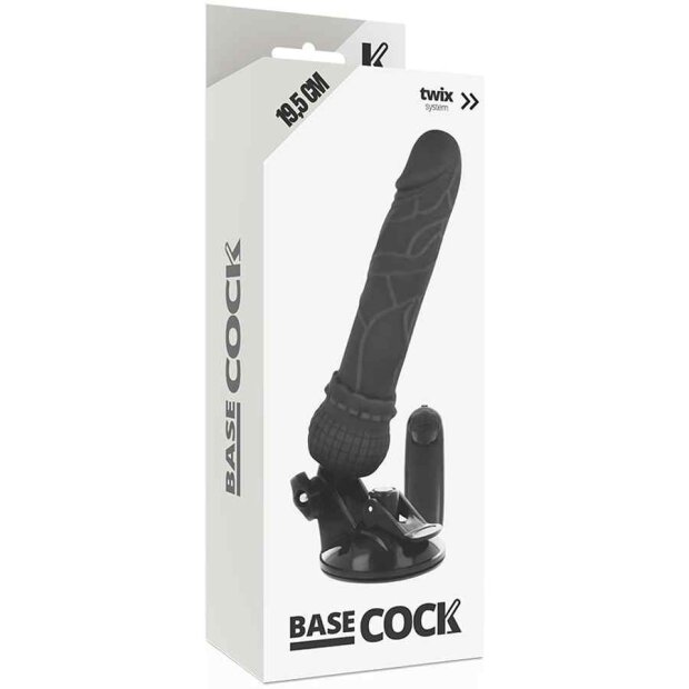 BASECOCK Realistischer Vibrator mit Fernbedienung Schwarz