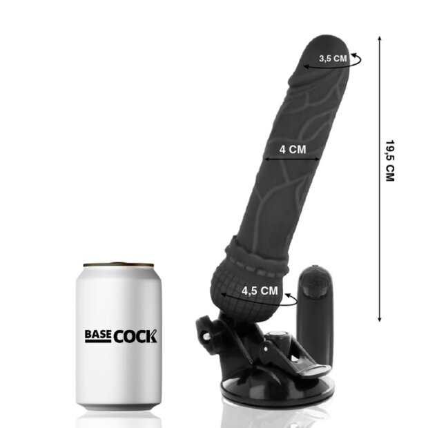 BASECOCK Realistischer Vibrator mit Fernbedienung Schwarz