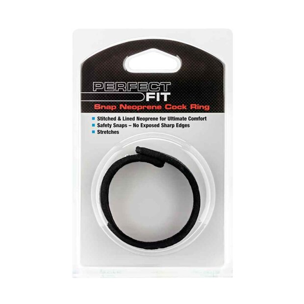 Perfect Fit Neoprene Snap Cockrings Penisringe Schwarz ⌀ 6,5 cm