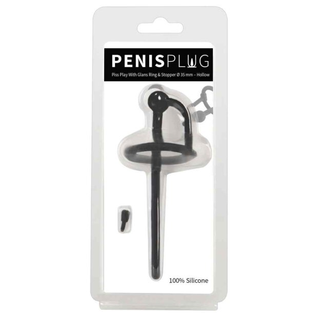 Penis plug Piss Play with Stopper and Glans Ring