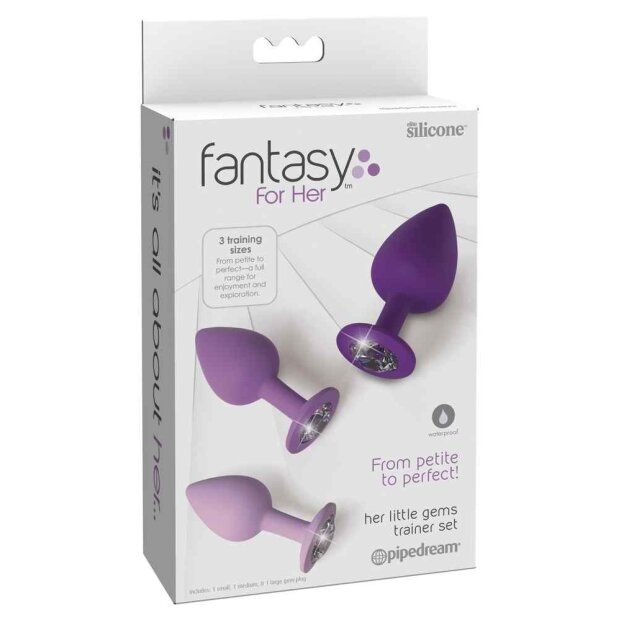 Pipedream Fantasy For Her Her Little Gems Trainer Set Analplugs Lila 3-teilig