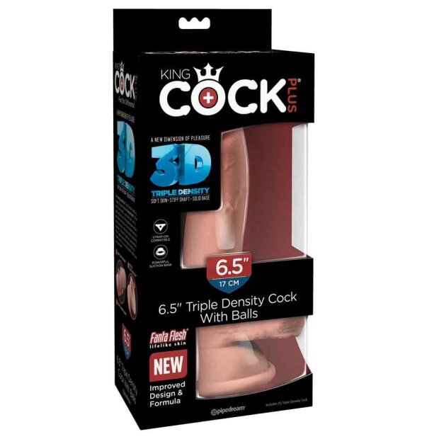 King Cock TD Cock with Balls Dildo Beige 17 cm